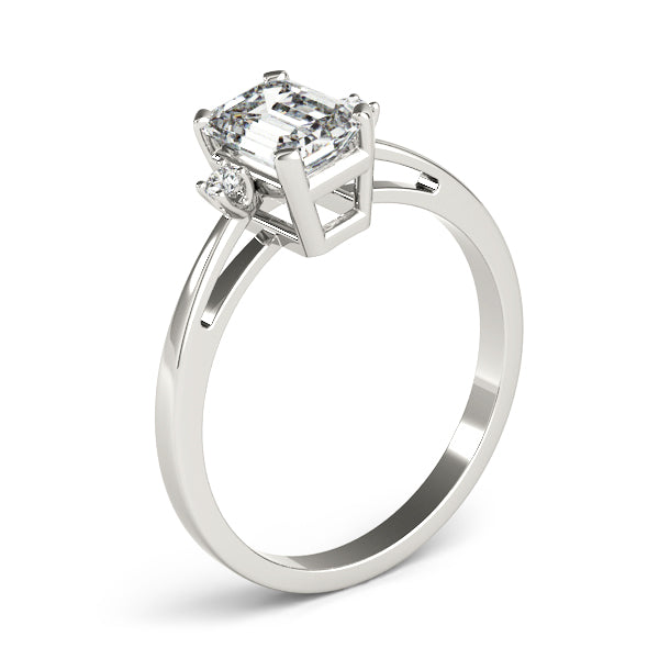 Blessed Row lab-grown diamond three-stone engagement ring, 14k white gold or platinum#Color_White Gold|Platinum