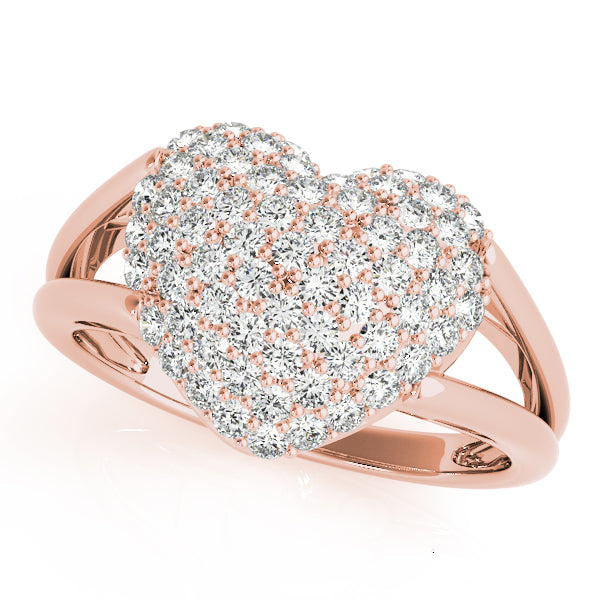 Heart Vow lab-grown diamond heart ring, 14k rose gold#Color_Rose Gold