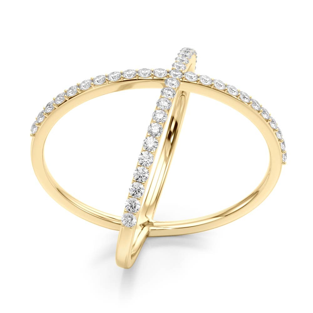 Crossed Vow lab-grown diamond ring, 14k yellow gold#Color_Yellow Gold