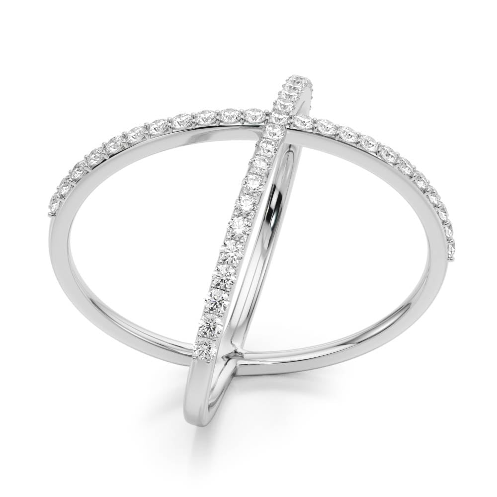 Crossed Vow lab-grown diamond ring, 14k white gold#Color_White Gold