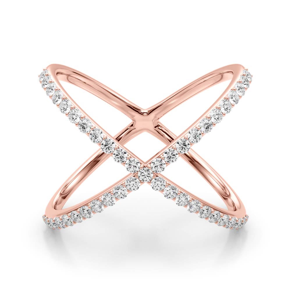 Crossed Vow lab-grown diamond ring, 14k rose gold#Color_Rose Gold