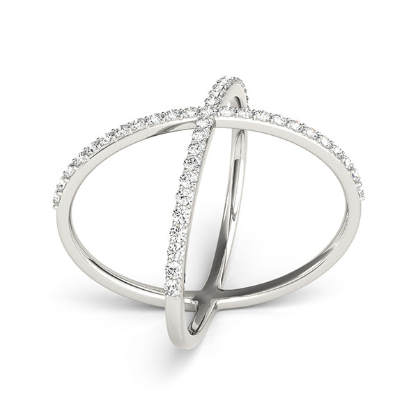 Crossed Vow lab-grown diamond ring, 14k white gold#Color_White Gold
