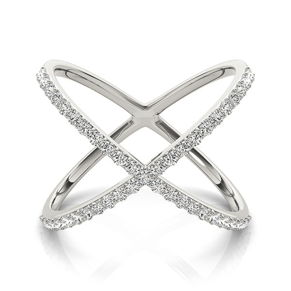 Crossed Vow lab-grown diamond ring, 14k white gold#Color_White Gold