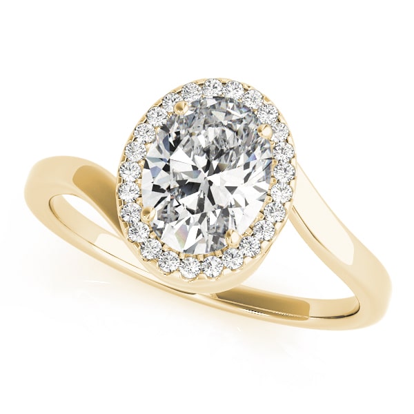 Oval Vow lab-grown diamond halo engagement ring, 14k yellow gold#Color_Yellow Gold