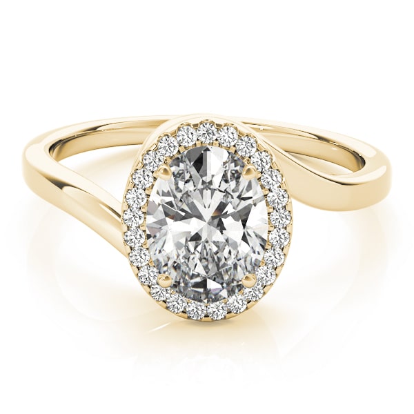 Oval Vow lab-grown diamond halo engagement ring, 14k yellow gold#Color_Yellow Gold