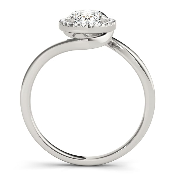 Oval Vow lab-grown diamond halo engagement ring, 14k white gold or platinum#Color_White Gold|Platinum
