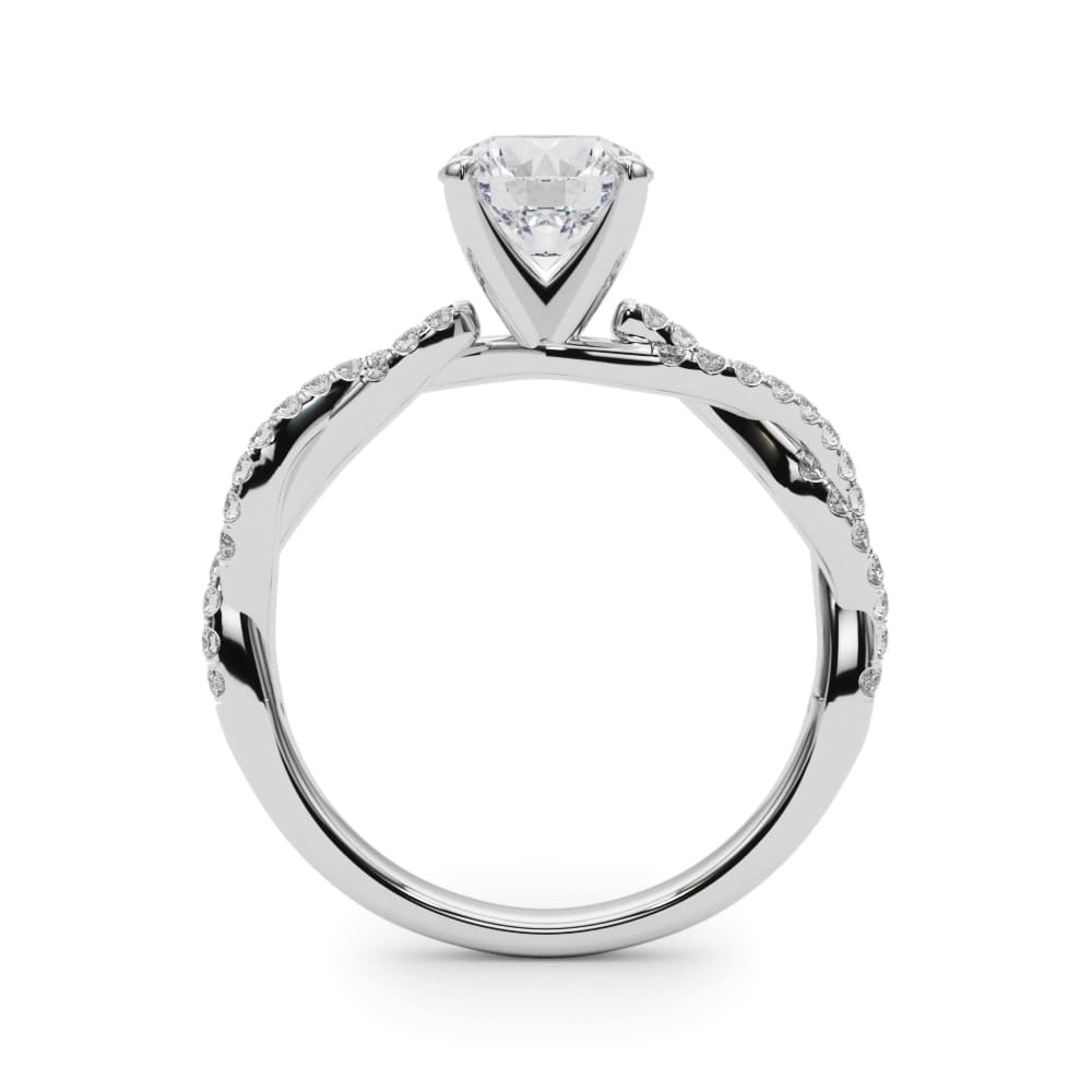 Woven Word lab-grown diamond engagement ring, 14k white gold or platinum#Color_White Gold|Platinum