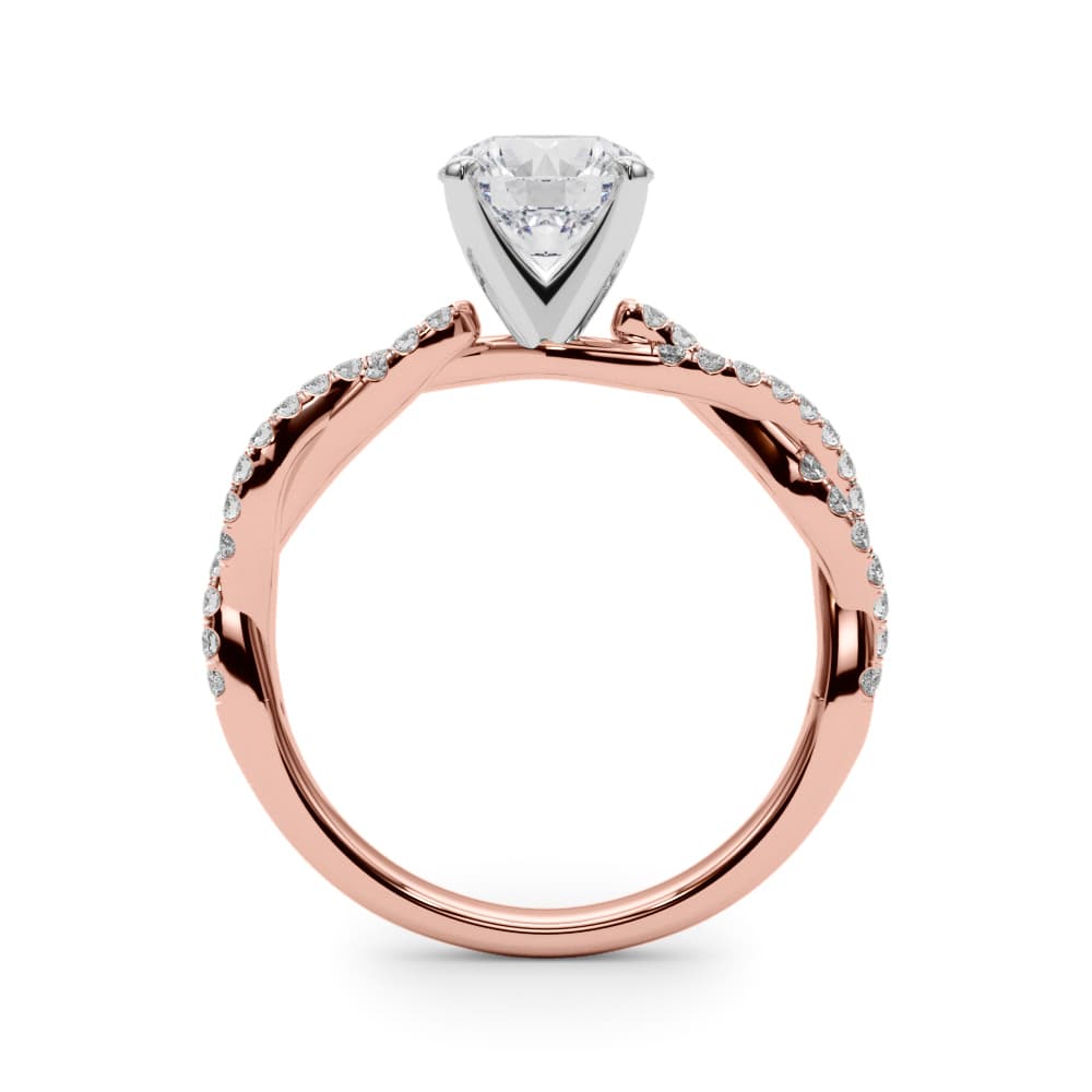 Woven Word lab-grown diamond engagement ring, 14k rose gold#Color_Rose Gold