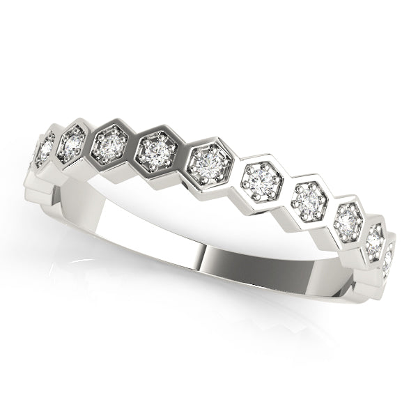 Orbit Hex lab-grown diamond band, 14k white gold#Color_White Gold