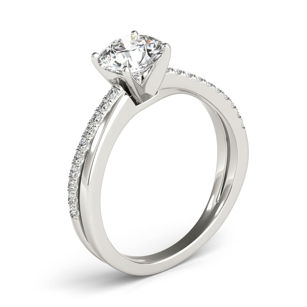 Entwined Vow lab-grown diamond twist engagement ring, 14k white gold or platinum#Color_White Gold|Platinum