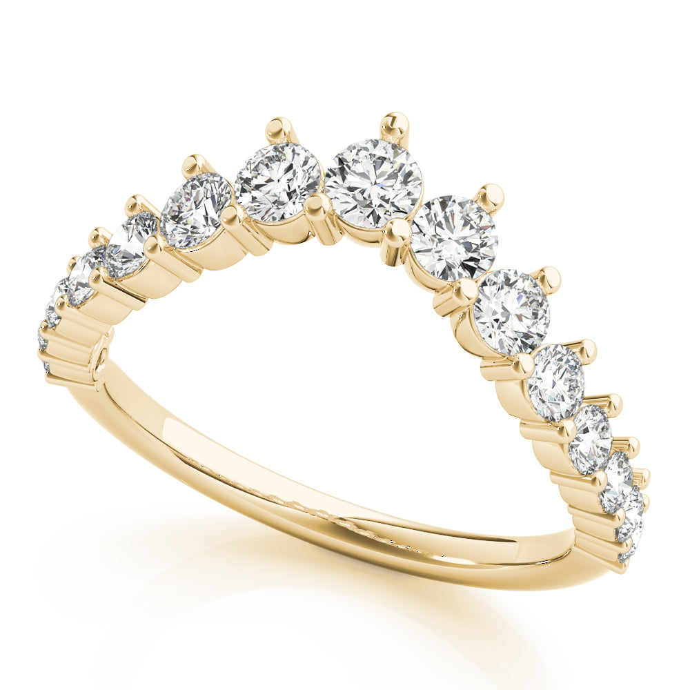 Zenith Chevron lab-grown diamond band, 14k gold