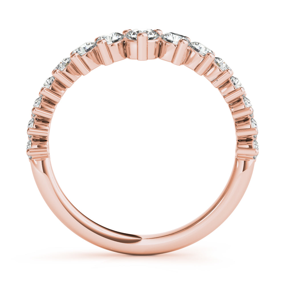 Zenith Chevron lab-grown diamond band, 14k gold