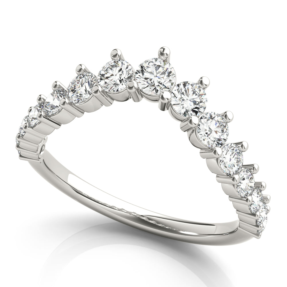 Zenith Chevron lab-grown diamond band, 14k gold