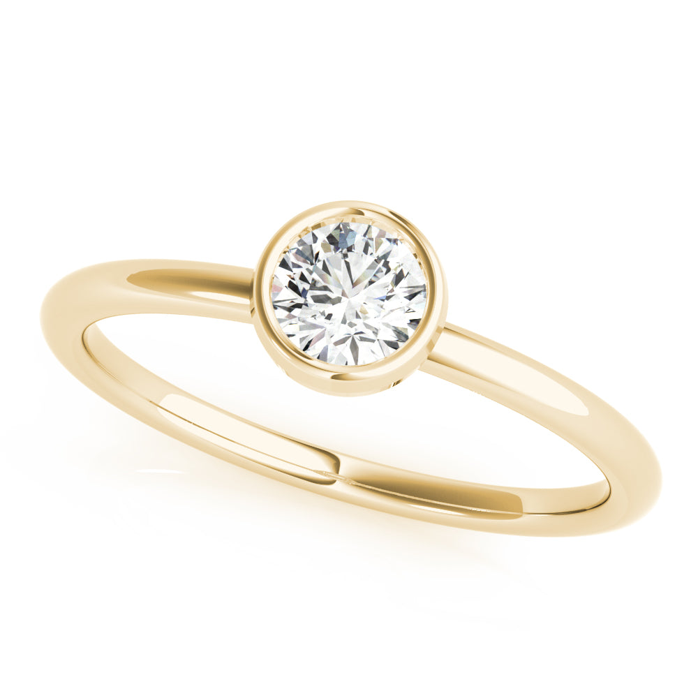 Single Word lab-grown diamond solitaire ring, 14k gold