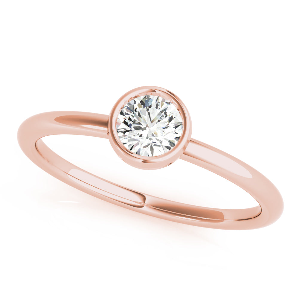 Single Word lab-grown diamond solitaire ring, 14k gold