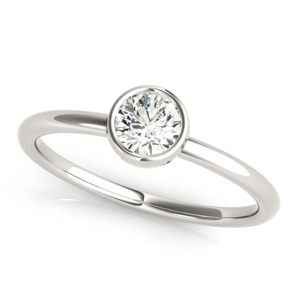 Single Word lab-grown diamond solitaire ring, 14k gold