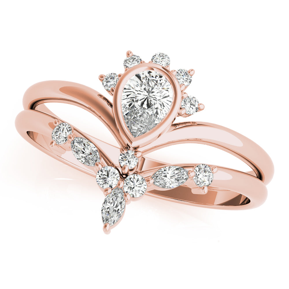 Gathered Bloom lab-grown diamond ring, 14k rose gold#Color_Rose Gold