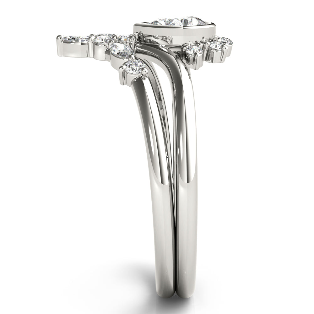Gathered Bloom lab-grown diamond ring, 14k white gold#Color_White Gold