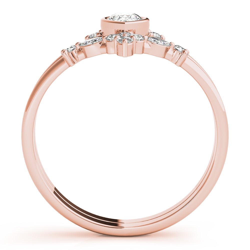 Gathered Bloom lab-grown diamond ring, 14k rose gold#Color_Rose Gold