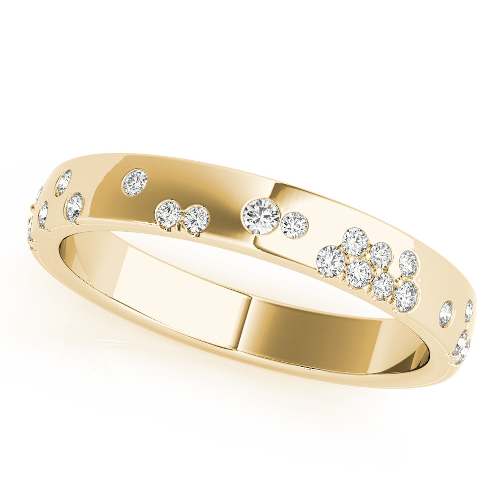 Scattered Bloom lab-grown diamond band, 14k gold