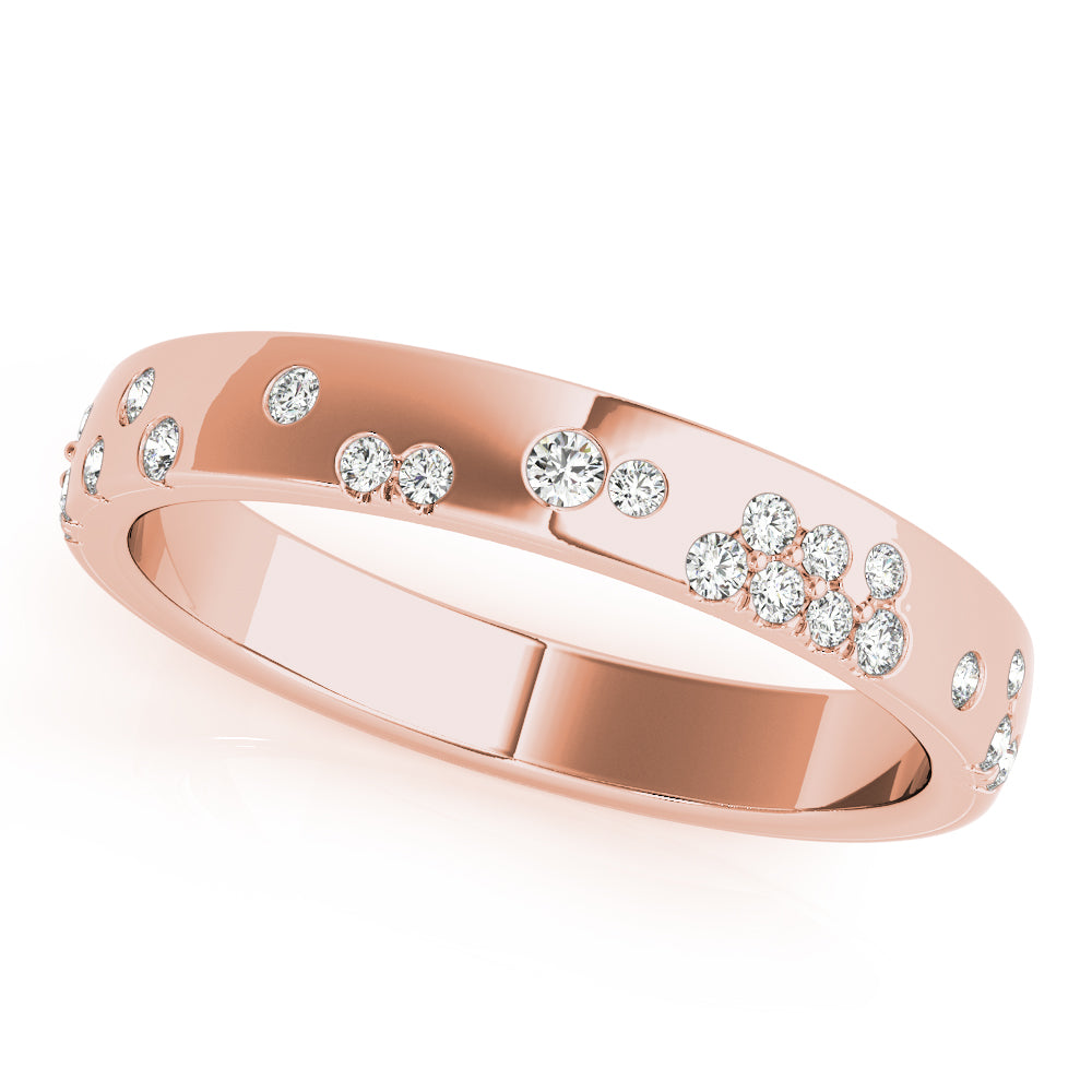 Scattered Bloom lab-grown diamond band, 14k gold