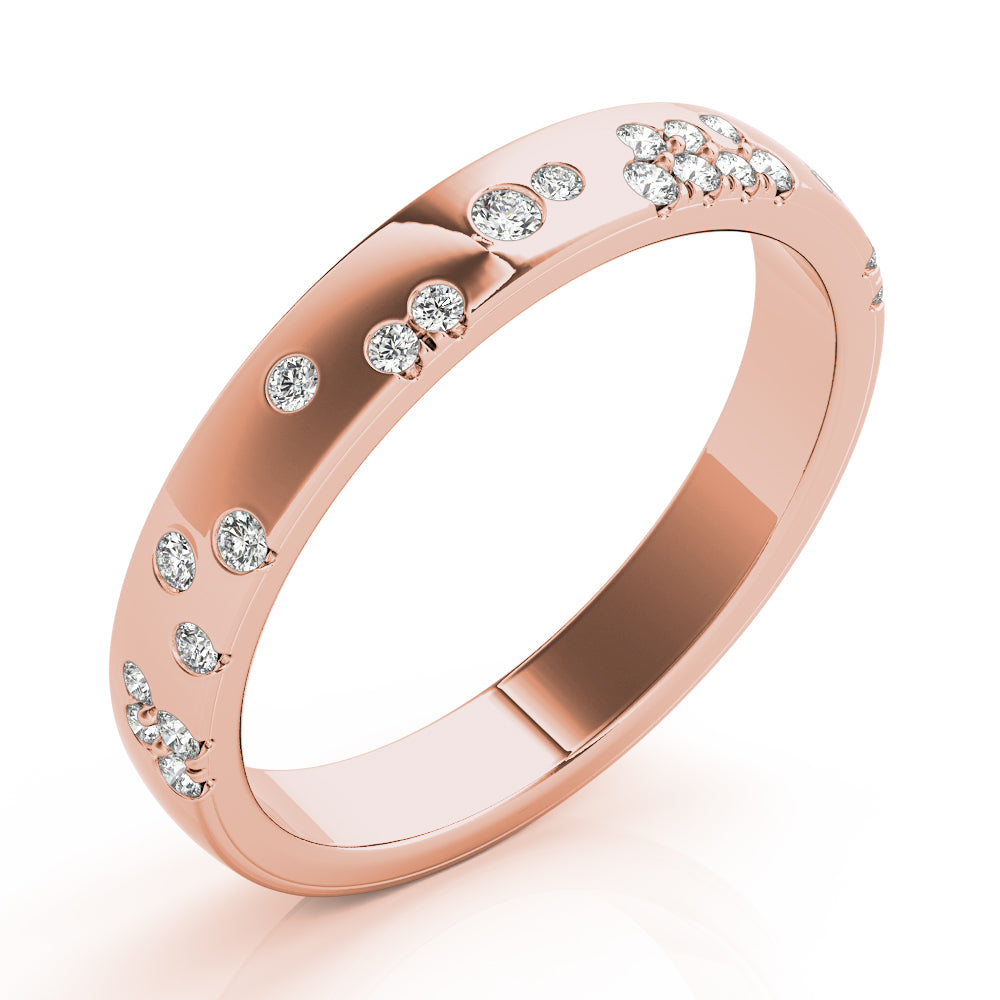 Scattered Bloom lab-grown diamond band, 14k gold