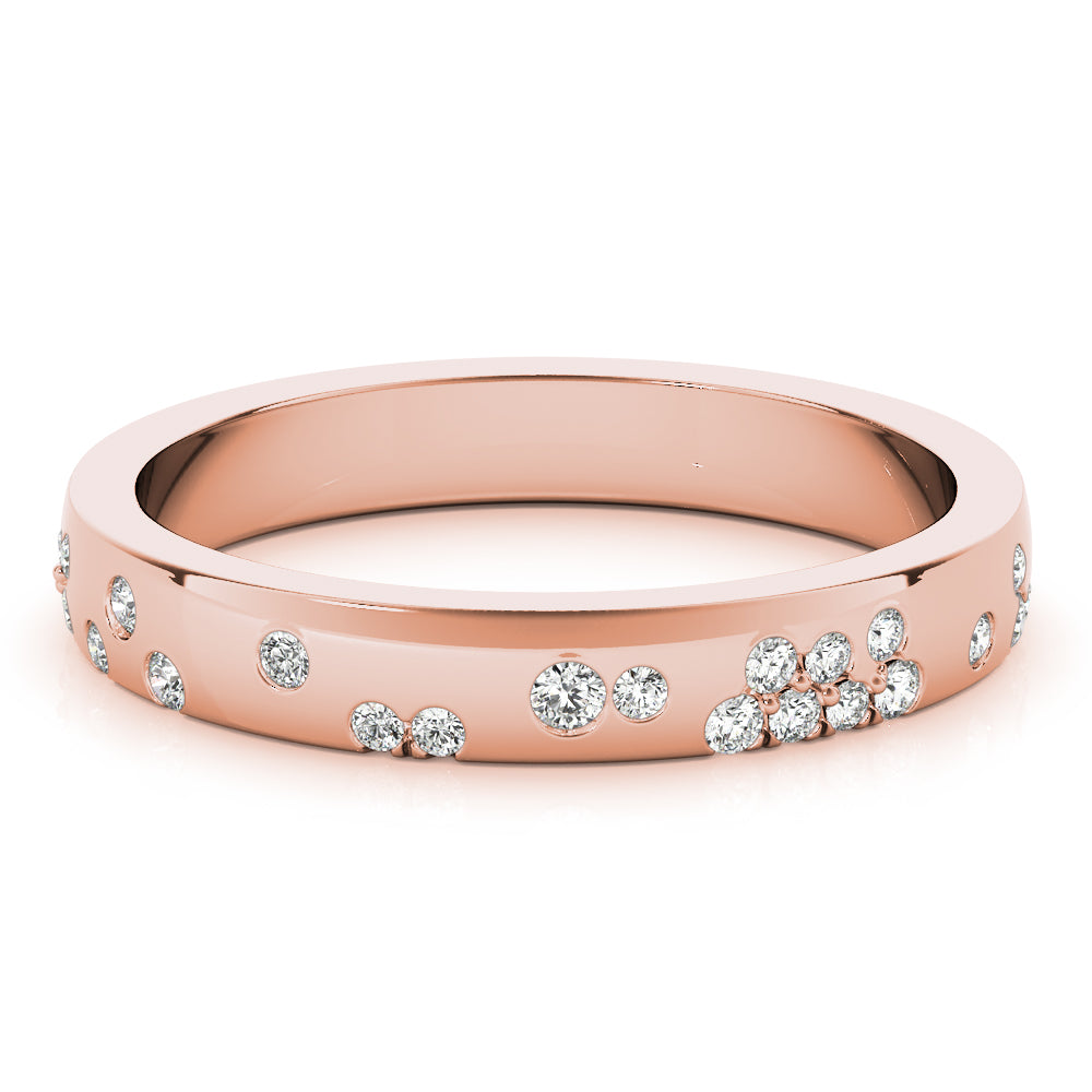 Scattered Bloom lab-grown diamond band, 14k gold