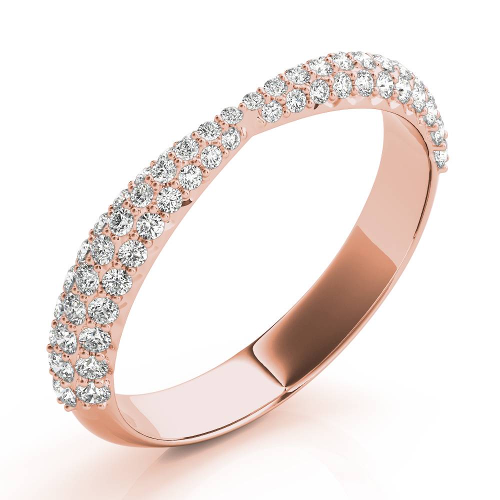Crossed Blessing lab-grown diamond crossover band, 14k rose gold#Color_Rose Gold