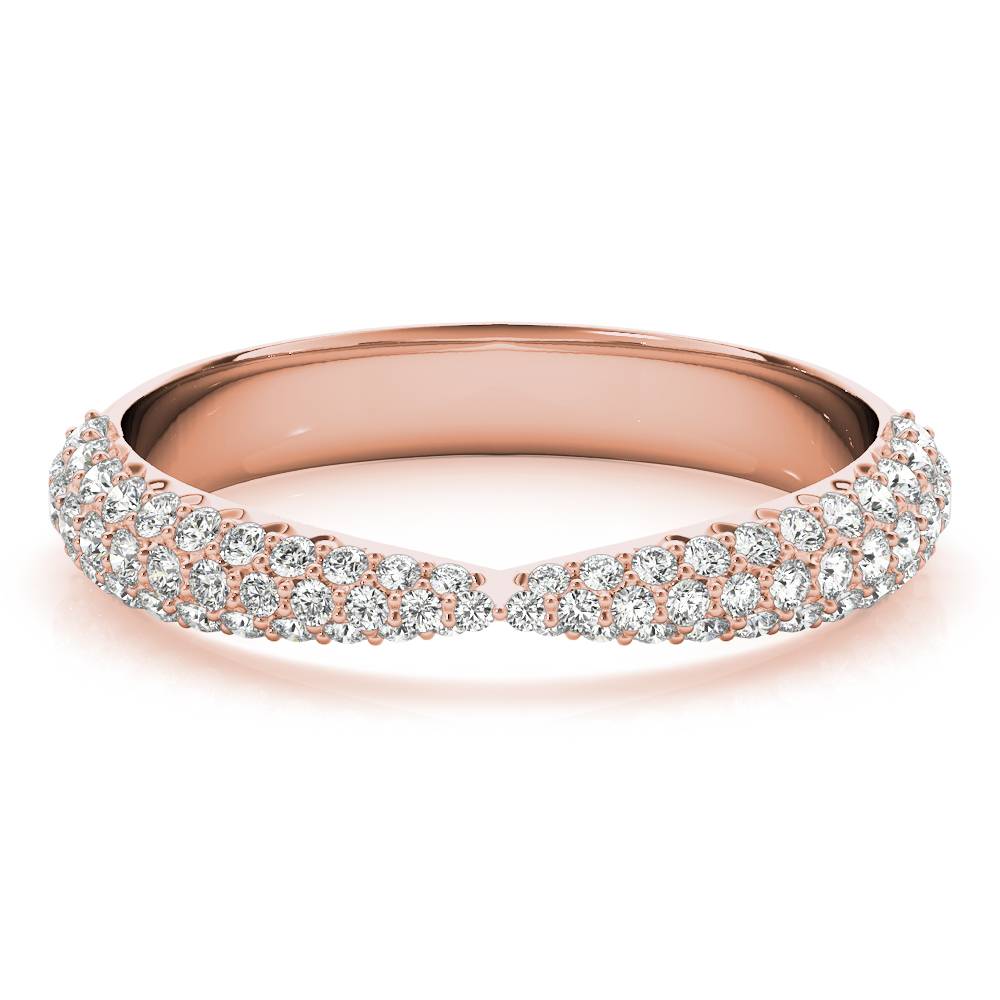 Crossed Blessing lab-grown diamond crossover band, 14k rose gold#Color_Rose Gold