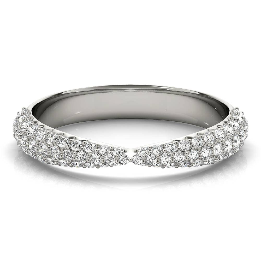 Crossed Blessing lab-grown diamond crossover band, 14k white gold#Color_White Gold