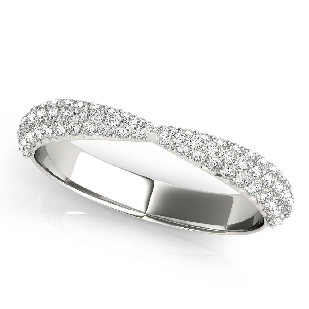 Crossed Blessing lab-grown diamond crossover band, 14k white gold#Color_White Gold