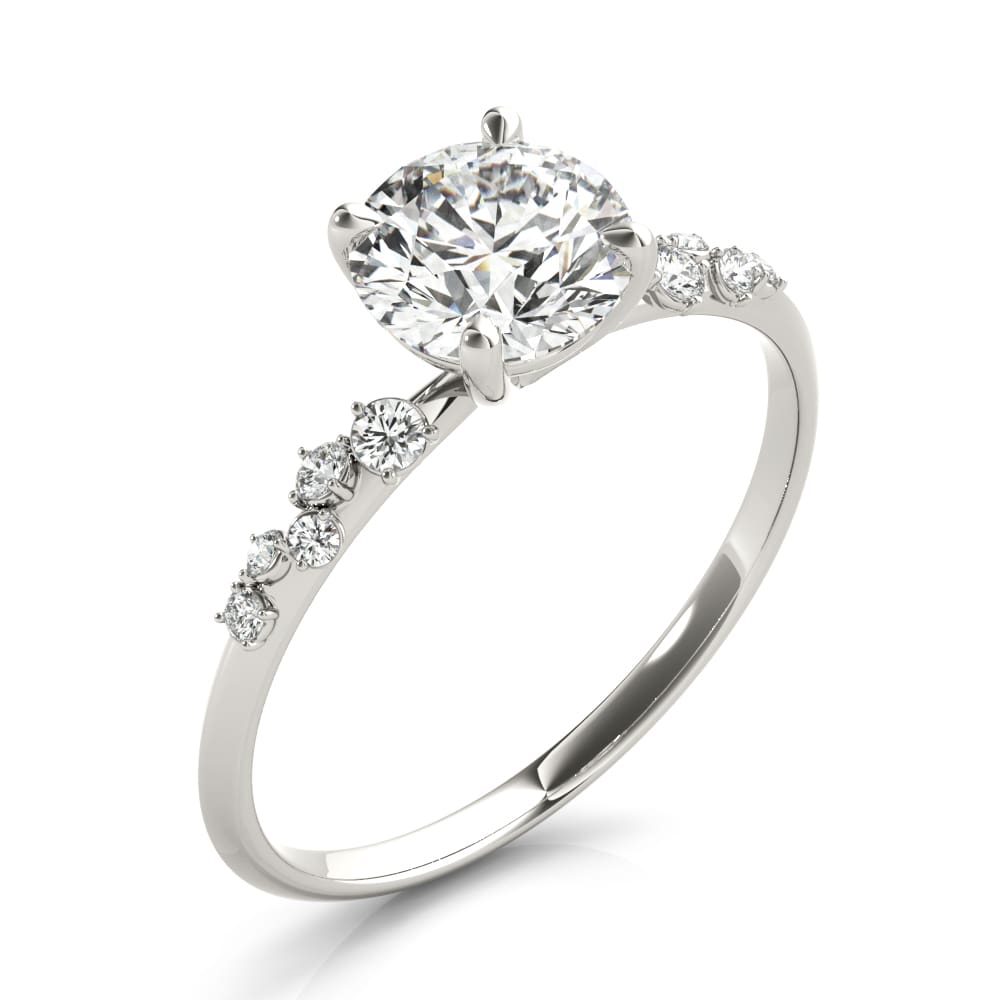 Favored Bloom lab-grown diamond engagement ring, 14k white gold or platinum#Color_White Gold|Platinum