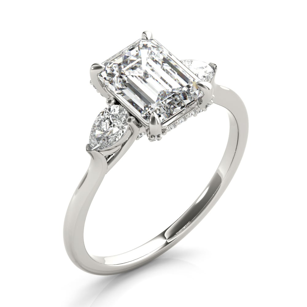 Given Grace lab-grown diamond engagement ring, 14k white gold or platinum#Color_White Gold|Platinum