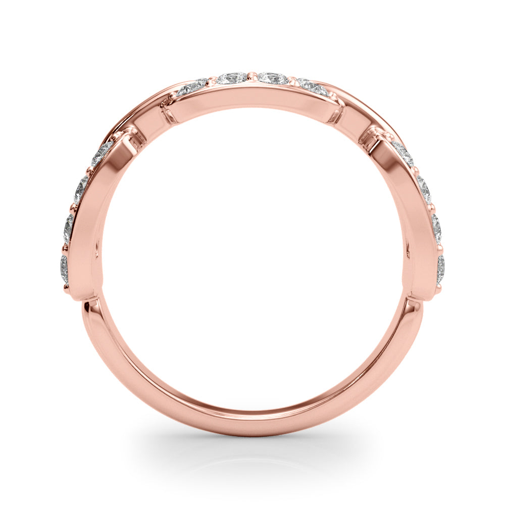Linked Covenant lab-grown diamond interlocking ring, 14k rose gold#Color_Rose Gold