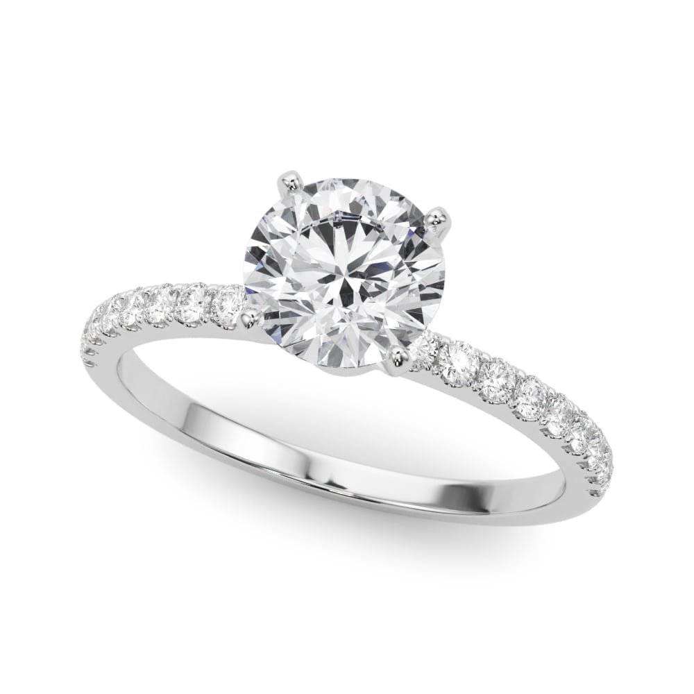 Full Dawn lab-grown diamond engagement ring, 14k white gold or platinum#Color_White Gold|Platinum