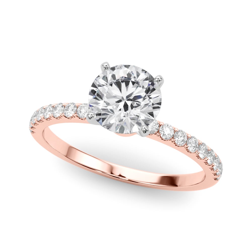 Full Dawn lab-grown diamond engagement ring, 14k rose gold#Color_Rose Gold