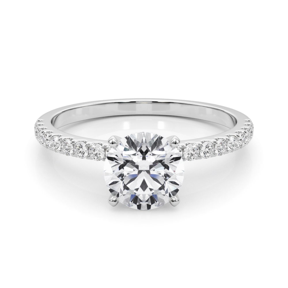 Full Dawn lab-grown diamond engagement ring, 14k white gold or platinum#Color_White Gold|Platinum