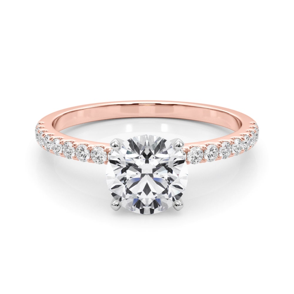 Full Dawn lab-grown diamond engagement ring, 14k rose gold#Color_Rose Gold