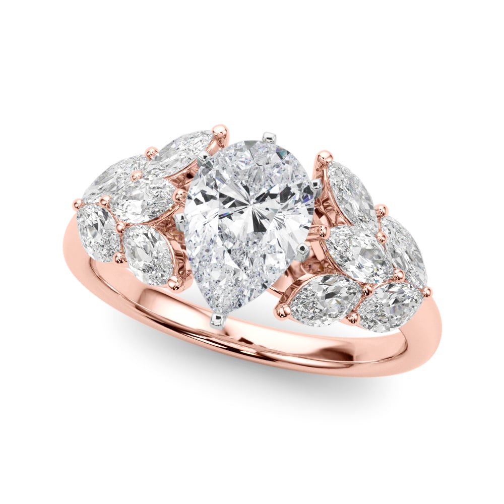 Given Petal lab-grown diamond engagement ring, 14k rose gold#Color_Rose Gold
