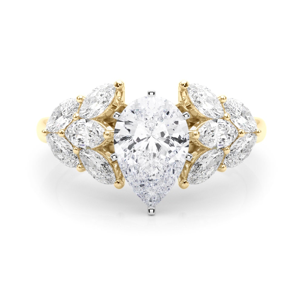 Given Petal lab-grown diamond engagement ring, 14k yellow gold#Color_Yellow Gold