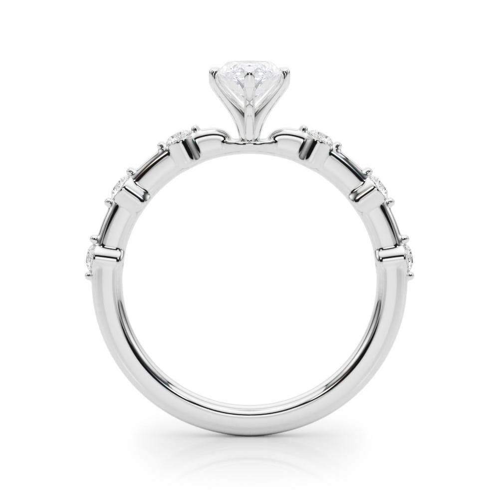 Blessed Petal lab-grown diamond marquise engagement ring, 14k white gold or platinum#Color_White Gold|Platinum
