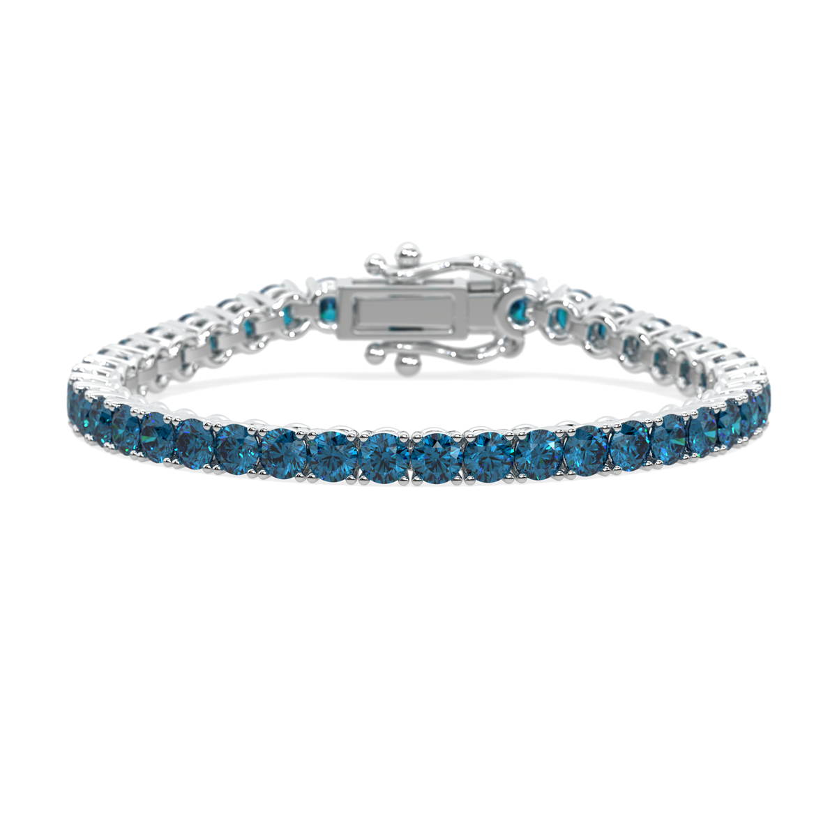 Midnight Meridian lab-grown blue diamond tennis bracelet, 14k gold, 10.25 ct