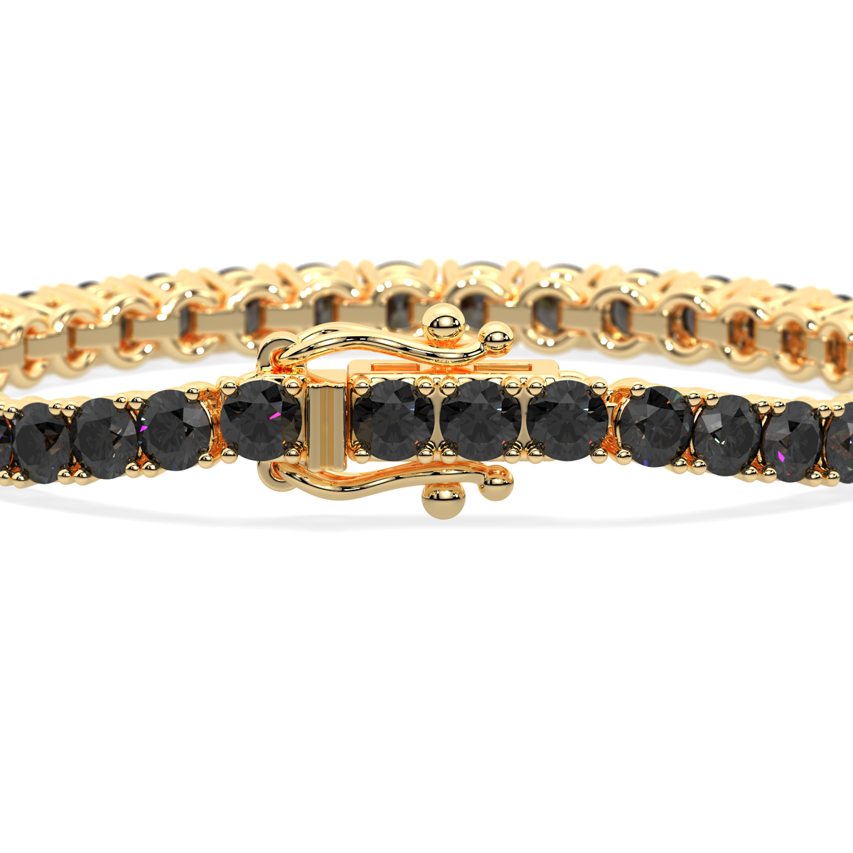 Midnight Orbit lab-grown black diamond tennis bracelet, 14k yellow gold, 2.55 ct#Color_Yellow Gold