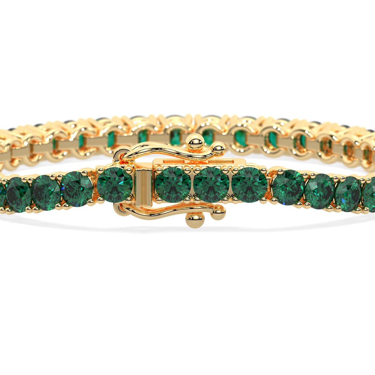 Verdant Orbit lab-grown green diamond tennis bracelet, 14k yellow gold, 10.25 ct#Color_Yellow Gold
