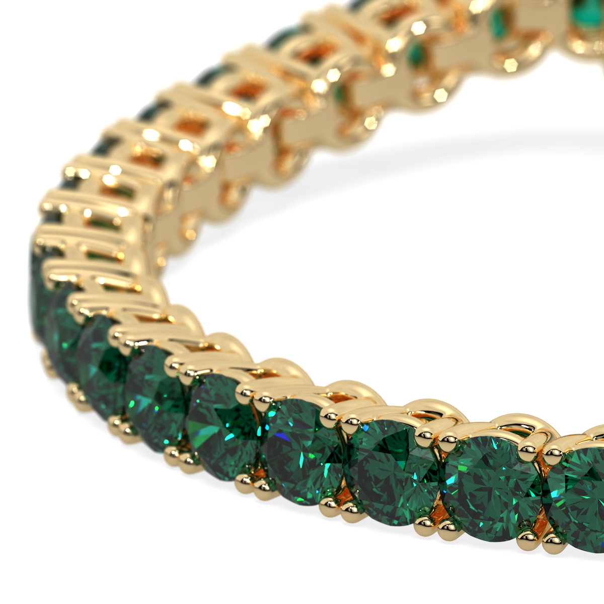 Verdant Orbit lab-grown green diamond tennis bracelet, 14k yellow gold, 10.25 ct#Color_Yellow Gold