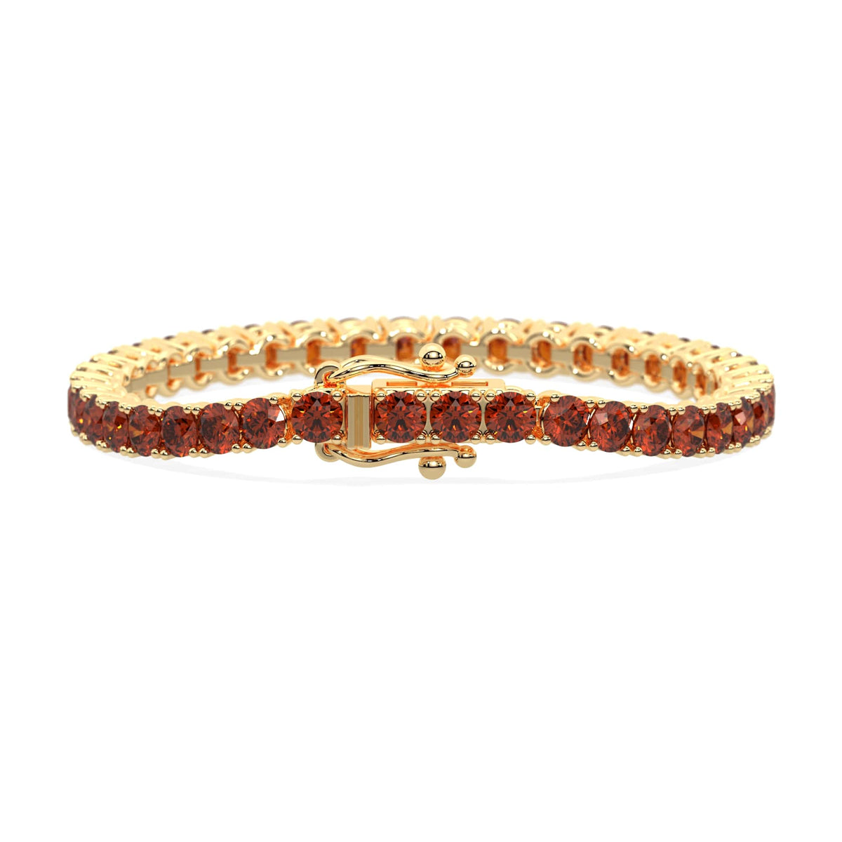 Crimson Orbit lab-grown red diamond tennis bracelet, 14k yellow gold, 2.9 to 10.25 ct#Color_Yellow Gold