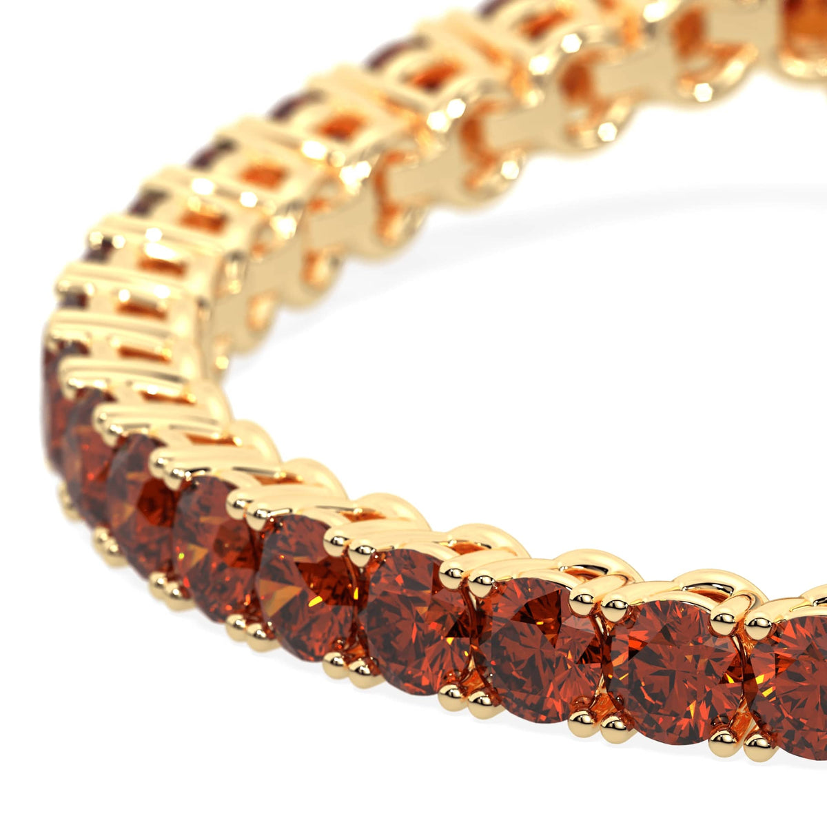 Crimson Orbit lab-grown red diamond tennis bracelet, 14k yellow gold, 2.9 to 10.25 ct#Color_Yellow Gold