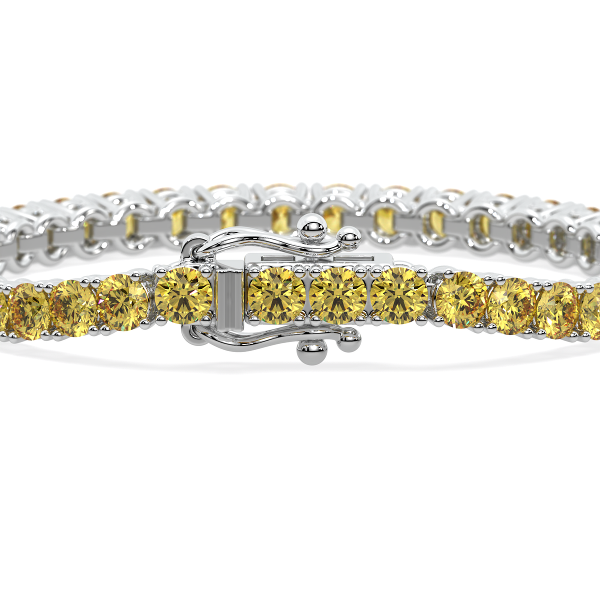 Moonrise Arc lab-grown yellow diamond tennis bracelet, 14k gold, 2.55 ct