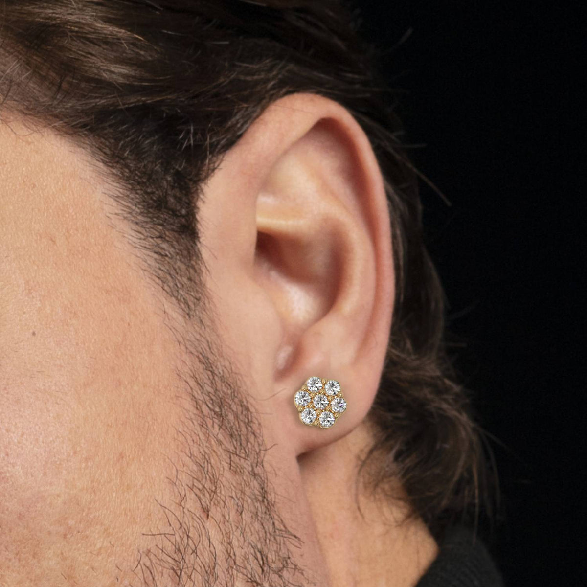 Dawn Cluster lab-grown diamond cluster stud earrings, 14k yellow gold#Color_Yellow Gold