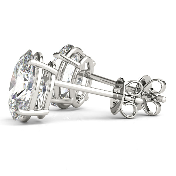 Oval Aura lab-grown diamond oval stud earrings, 14k white gold#Color_White Gold
